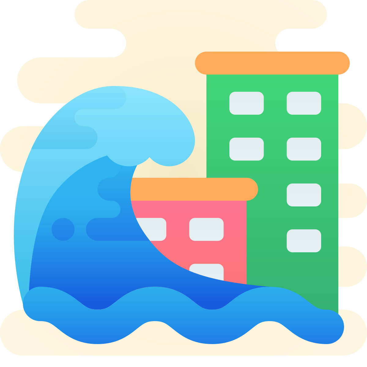 cute clipart style tsunami icon