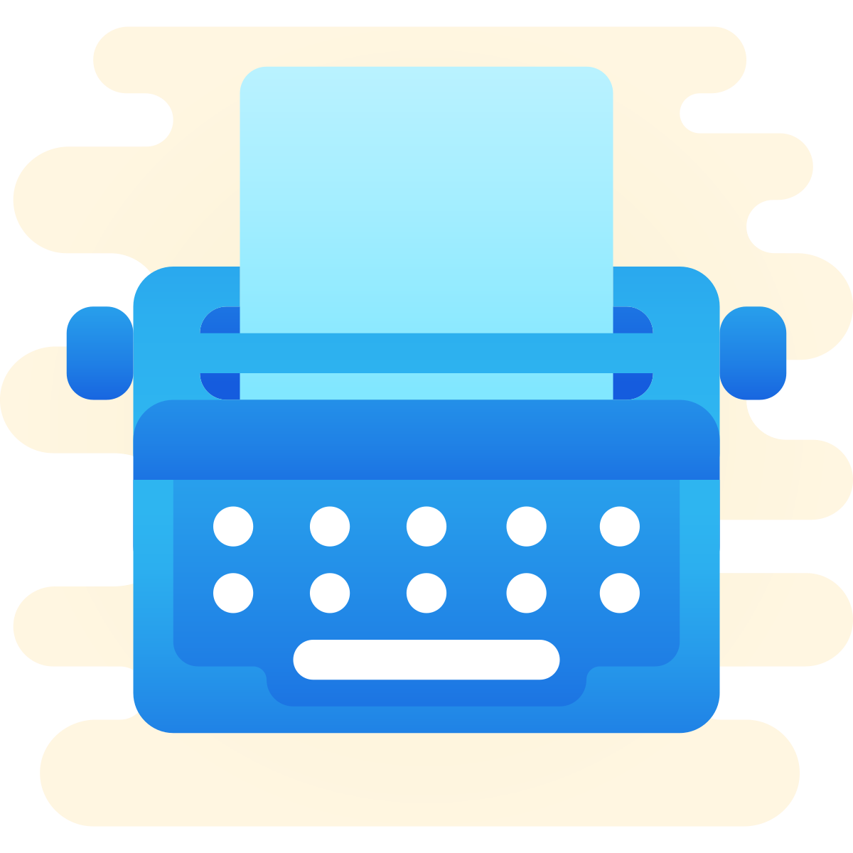 cute clipart style typewriter with paper icon