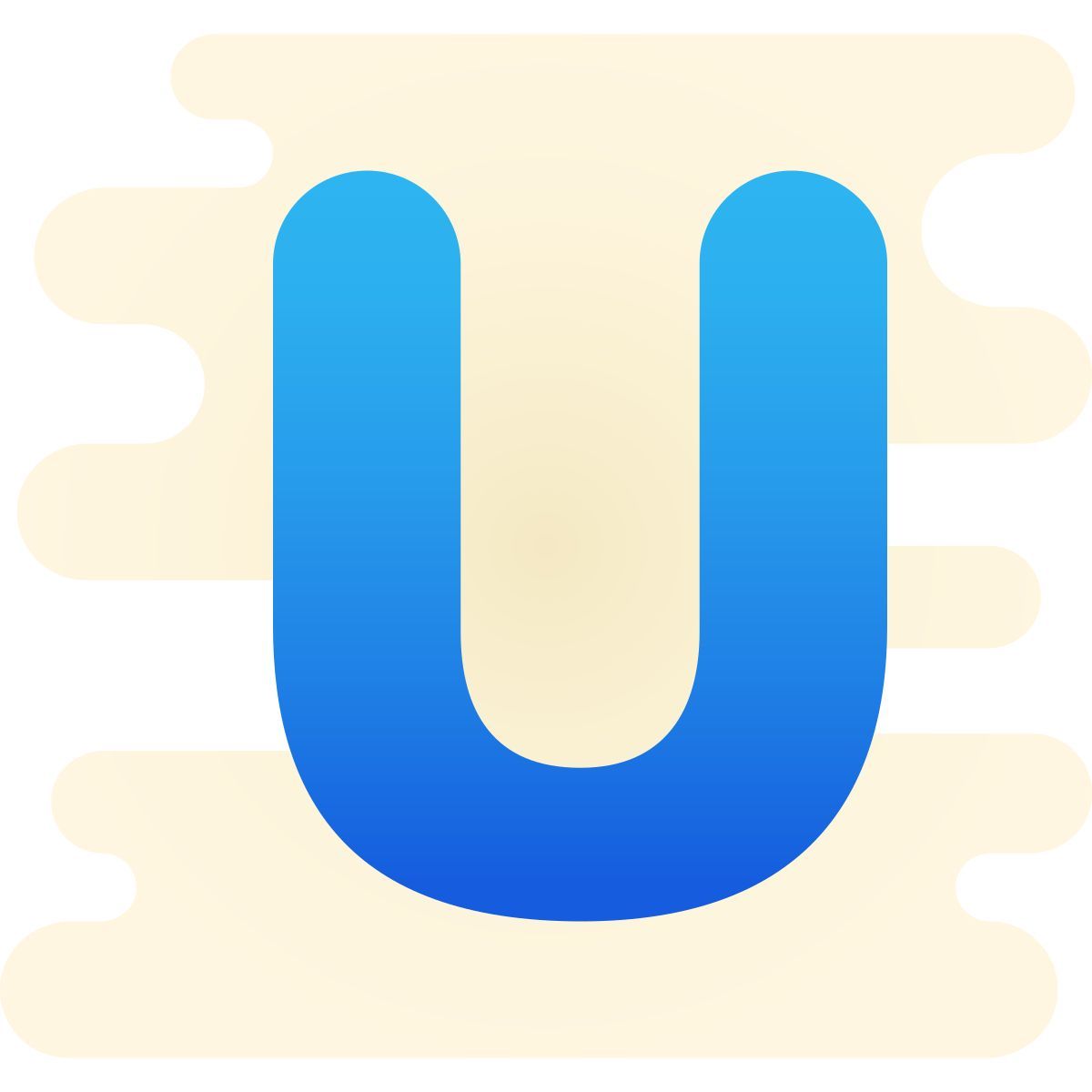 cute clipart style u icon