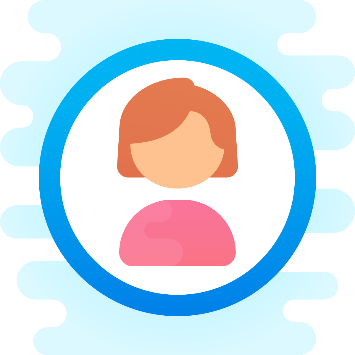 cute clipart style user female circle icon