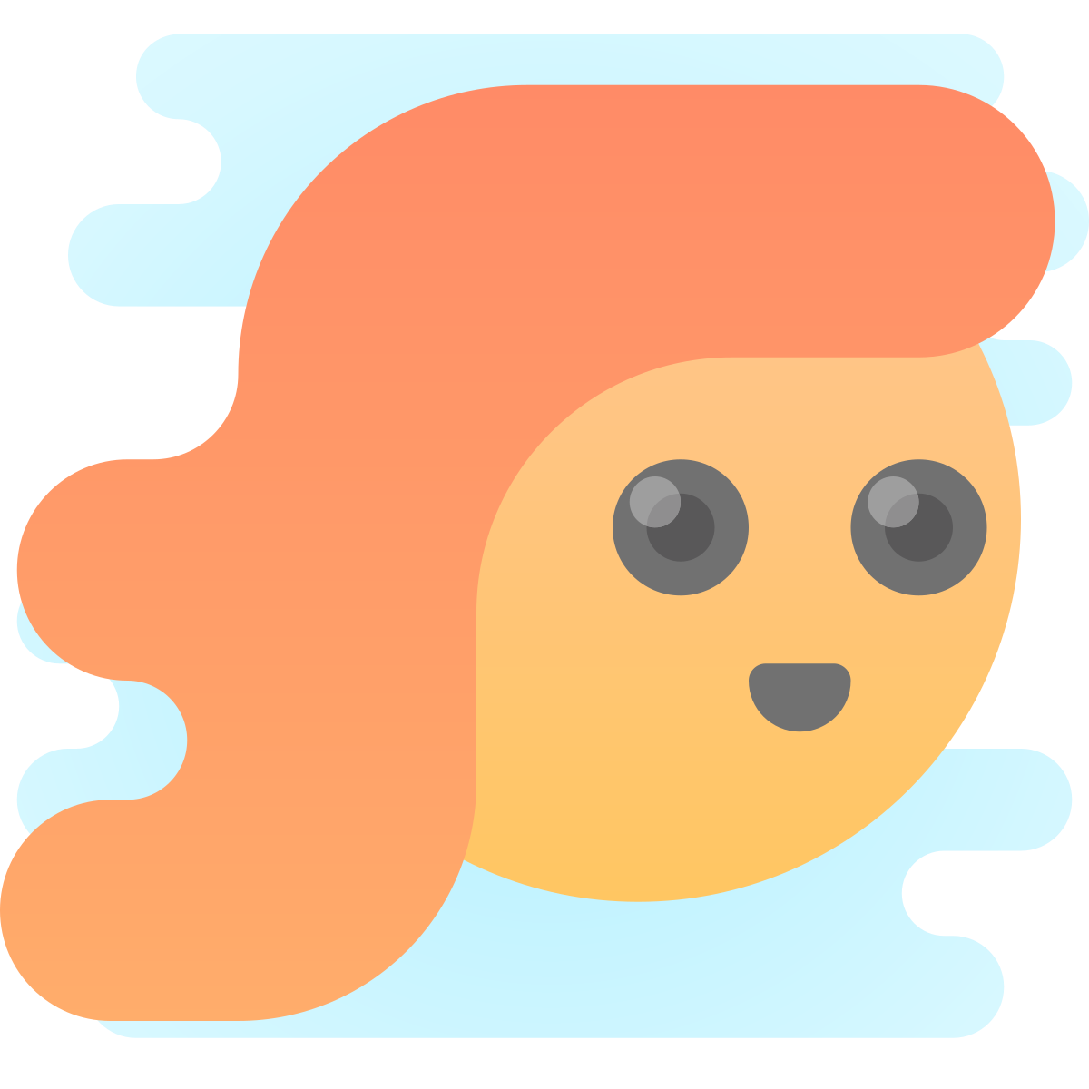 cute clipart style user female icon