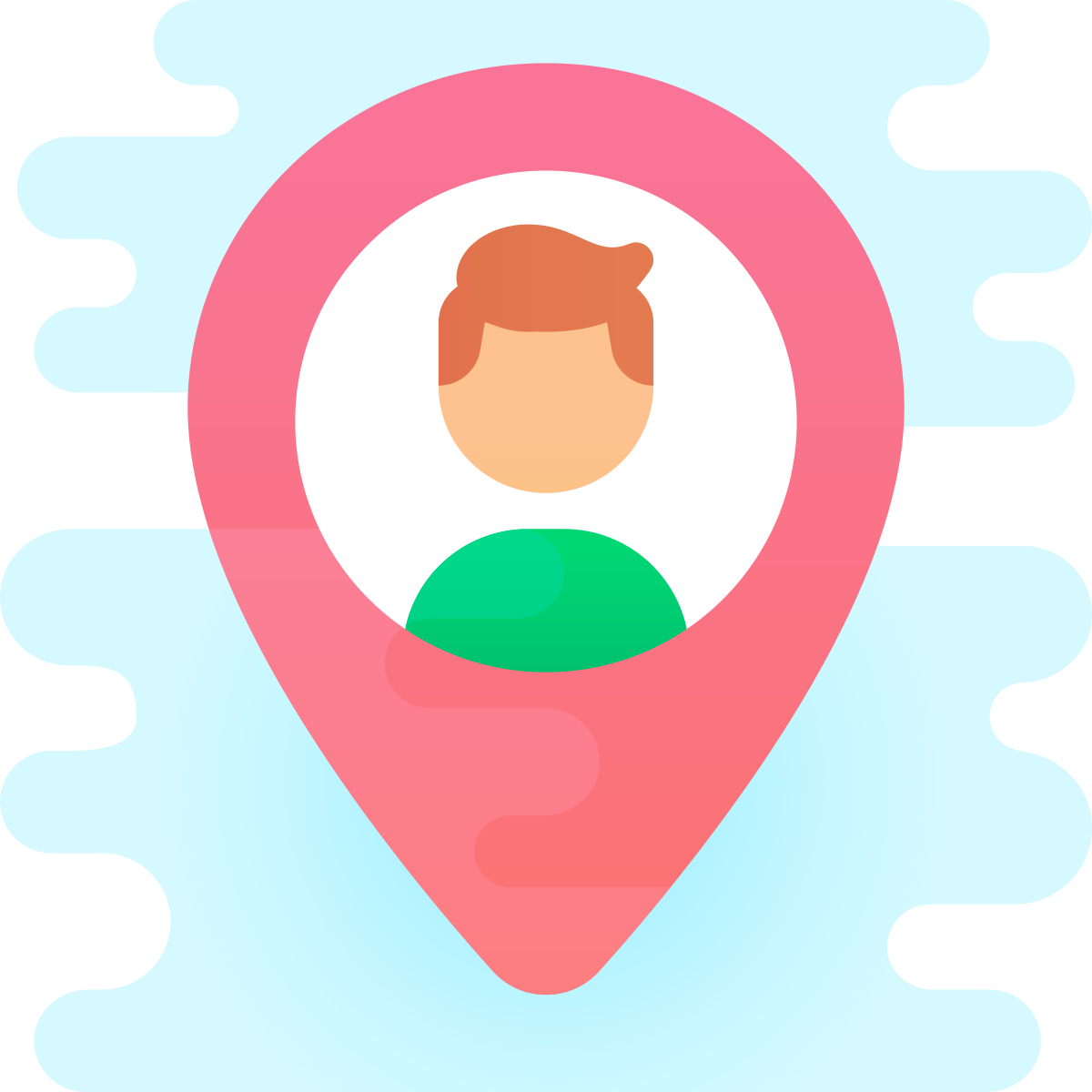 cute clipart style user location icon