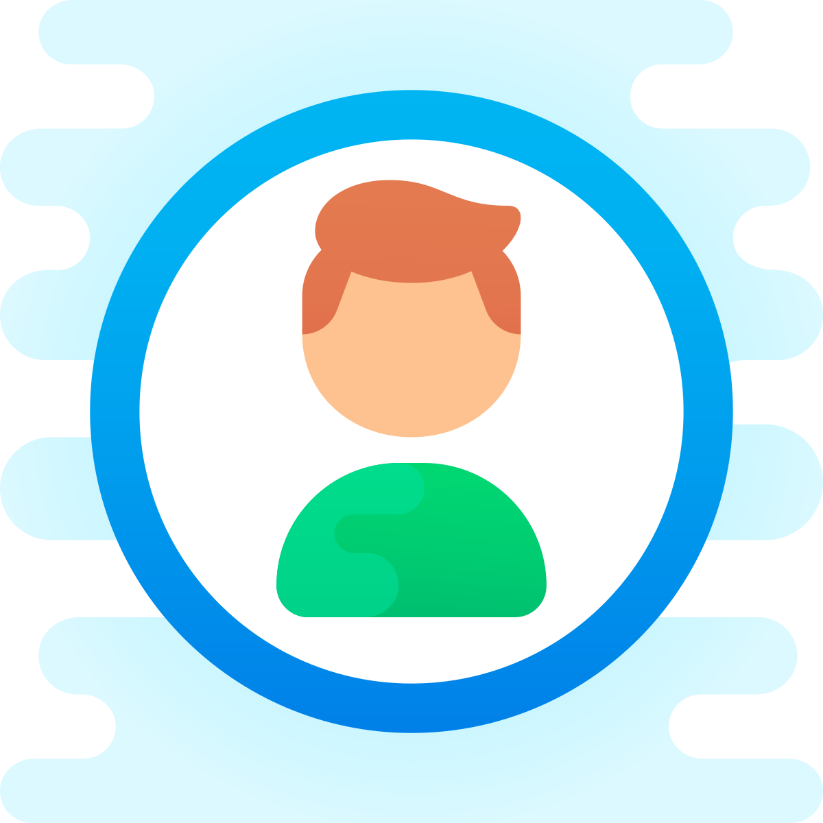 cute clipart style user male circle icon