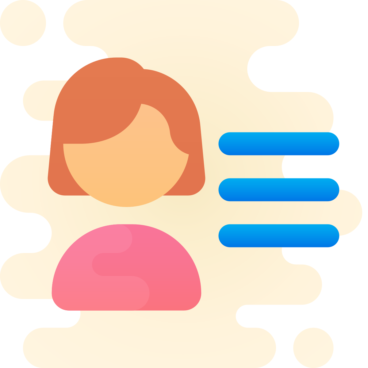 cute clipart style user menu female icon