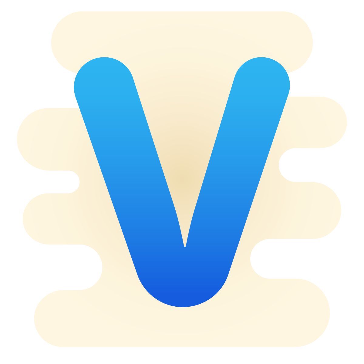 cute clipart style v icon