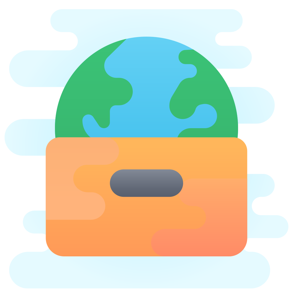 cute clipart style worldwide delivery icon