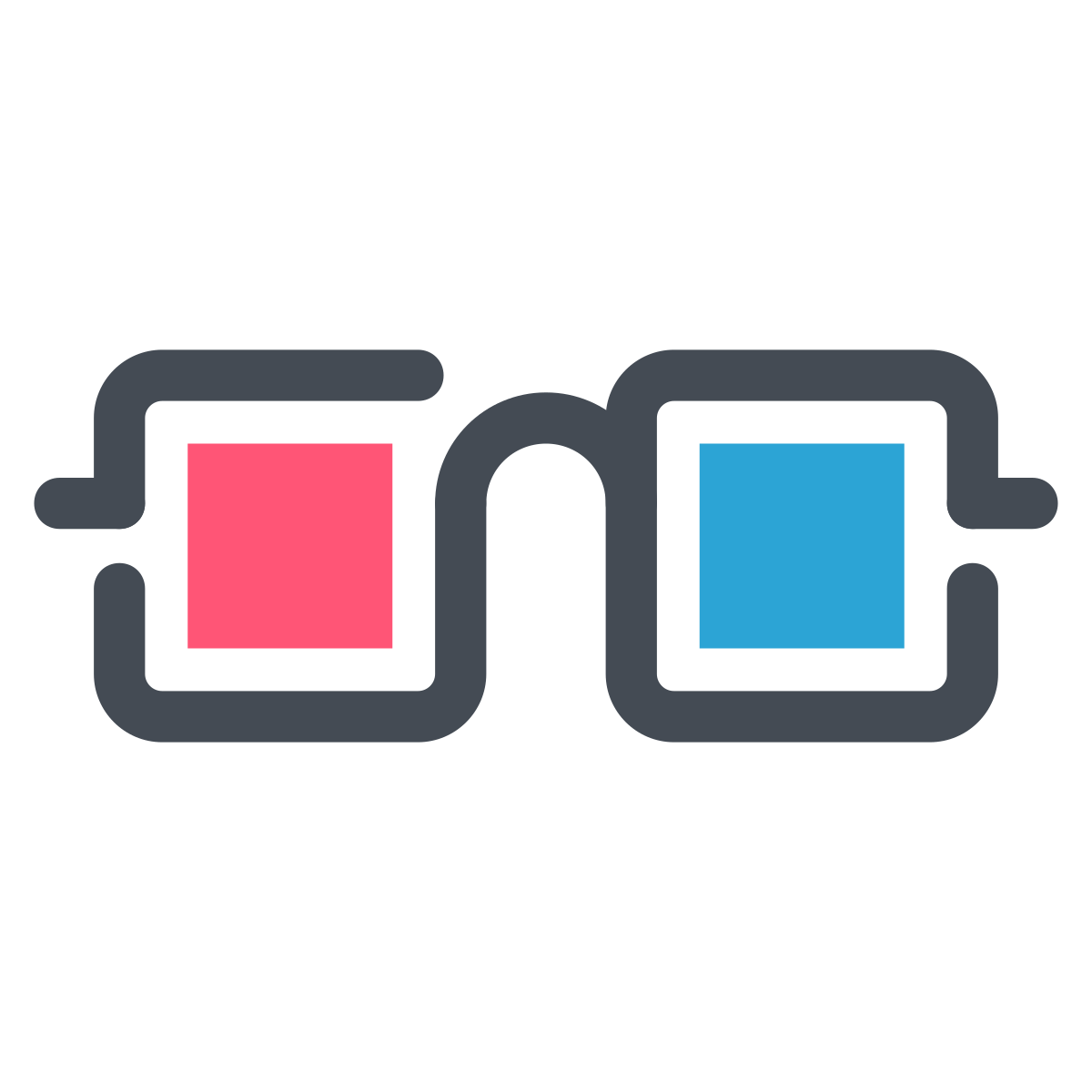 pastel color style 3d glasses icon