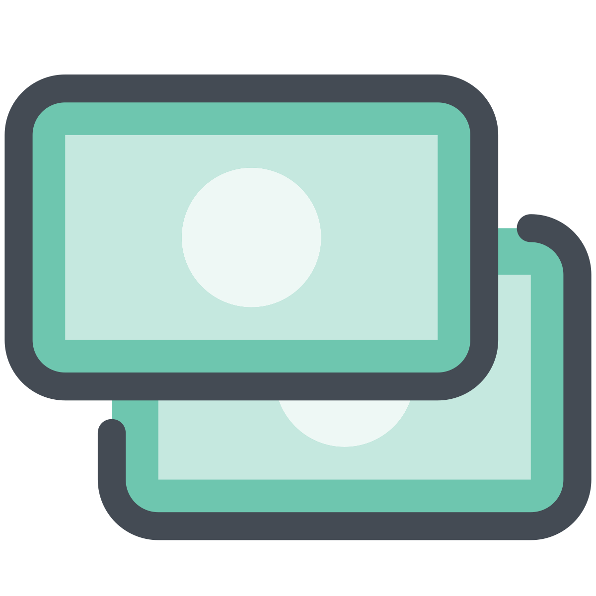 pastel color style banknotes icon