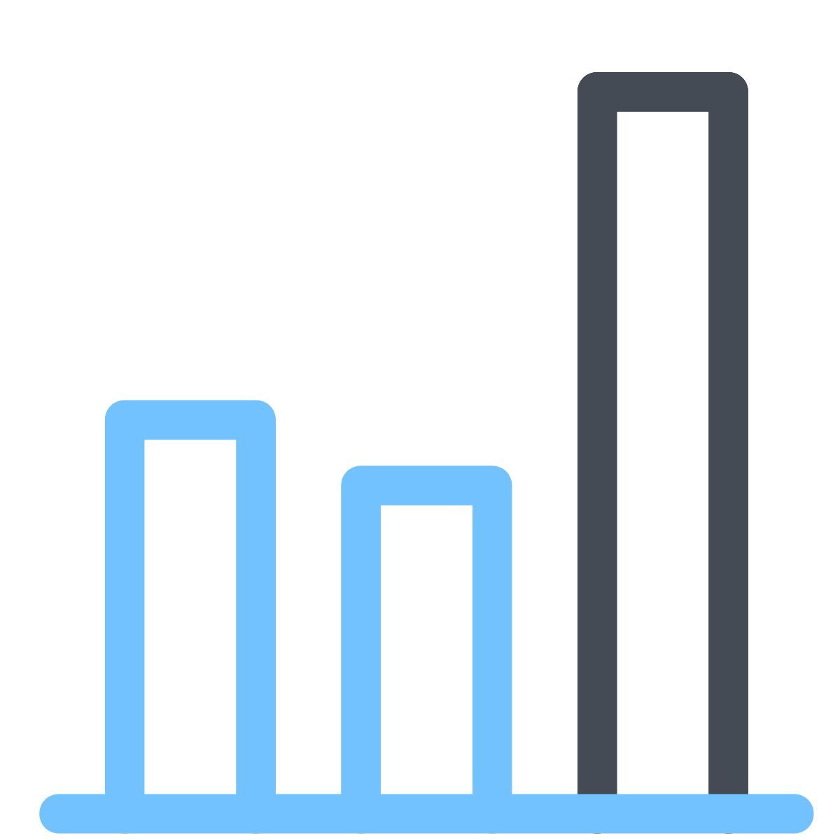 pastel color style bar chart icon