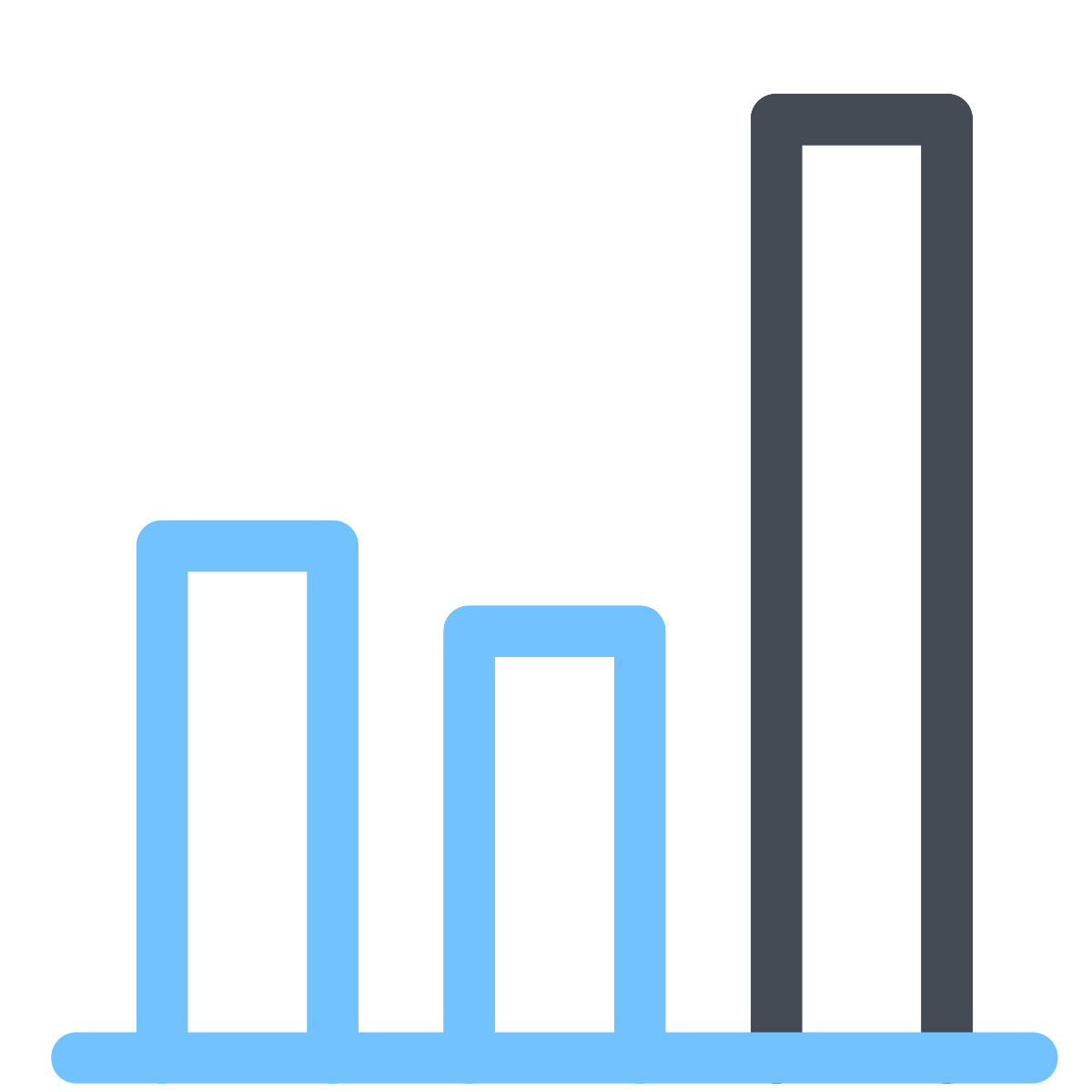 pastel color style bar chart icon