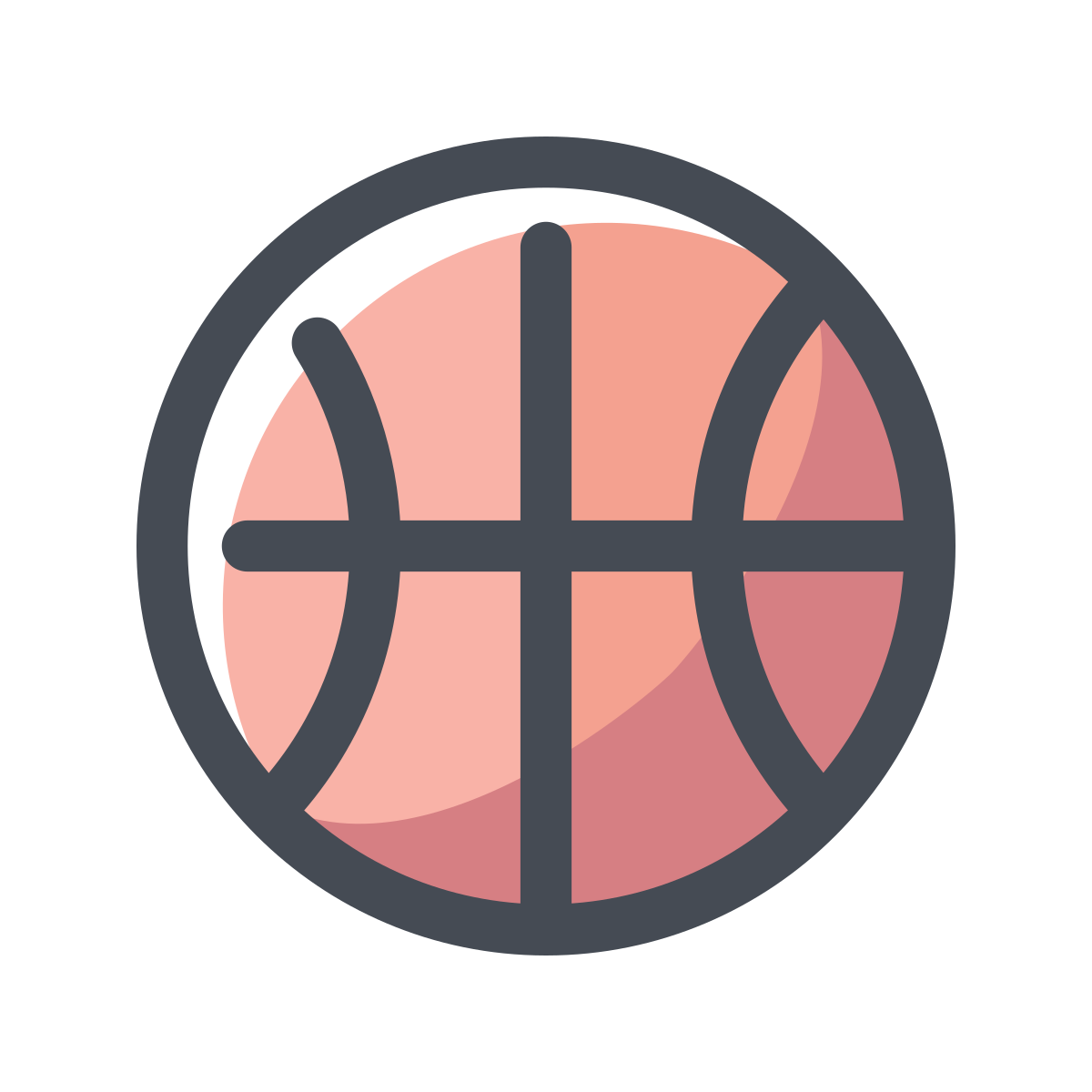 pastel color style basketball icon