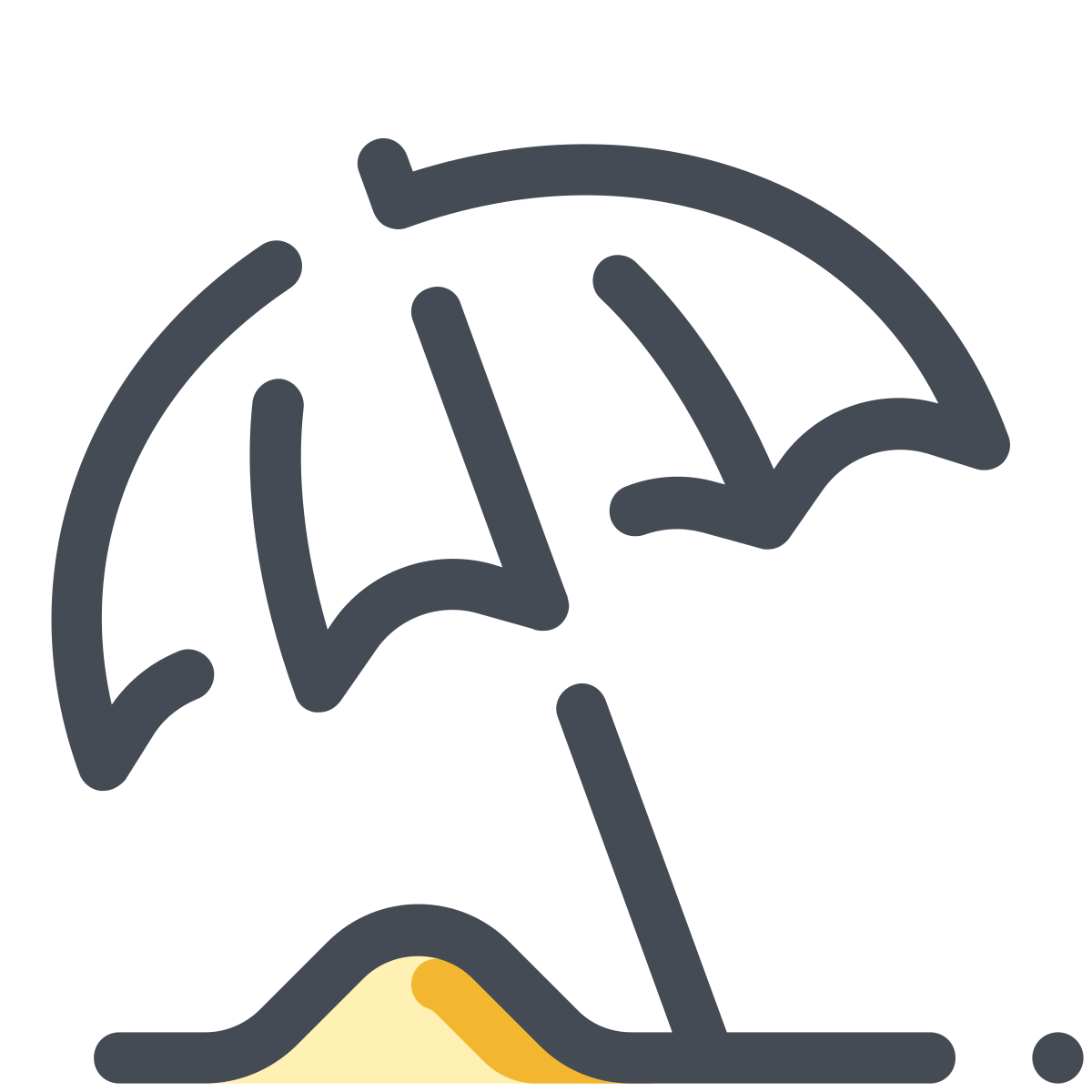 pastel color style beach umbrella icon