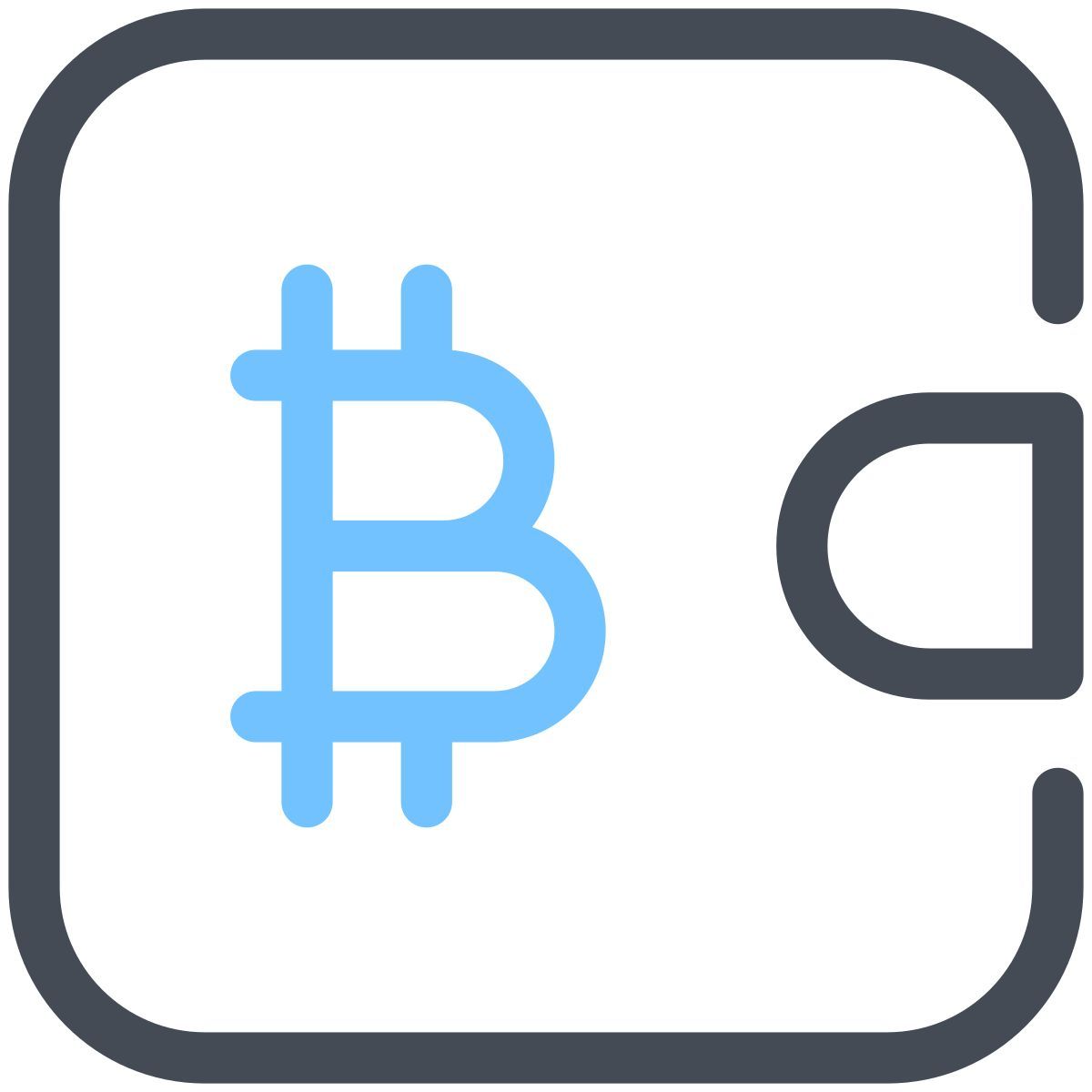pastel color style billetera bitcoin icon