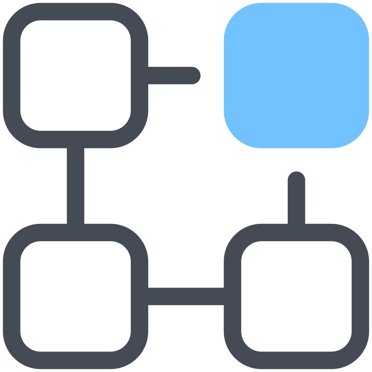 pastel color style blockchain technology icon