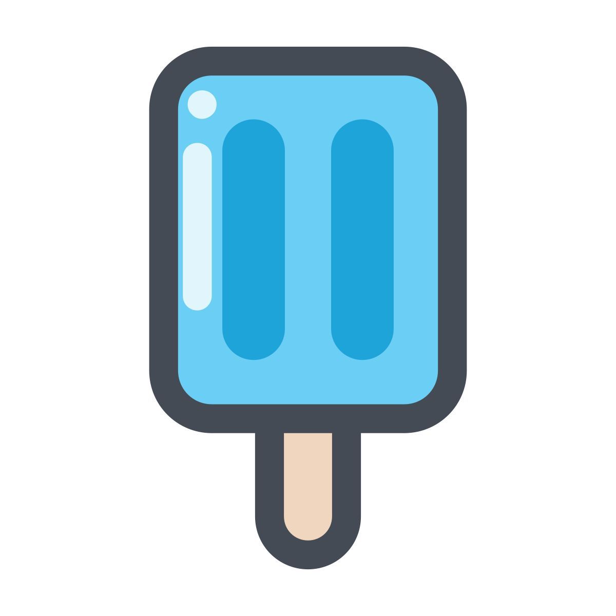 pastel color style blue ice pop icon
