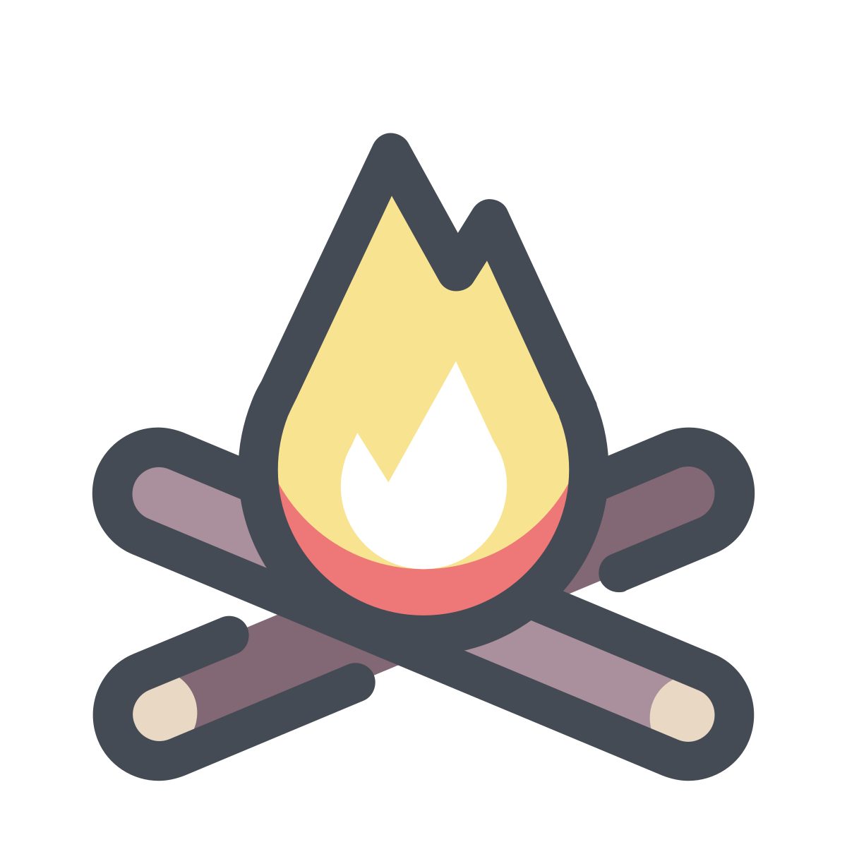 pastel color style bonfire icon