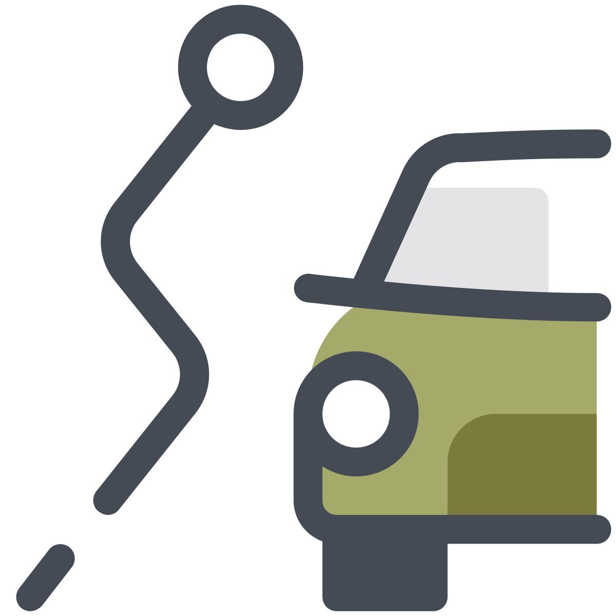 pastel color style itinéraire alternatif en voiture icon