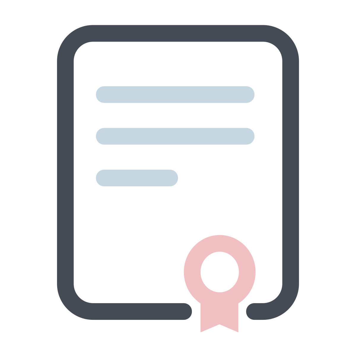 pastel color style certificate icon