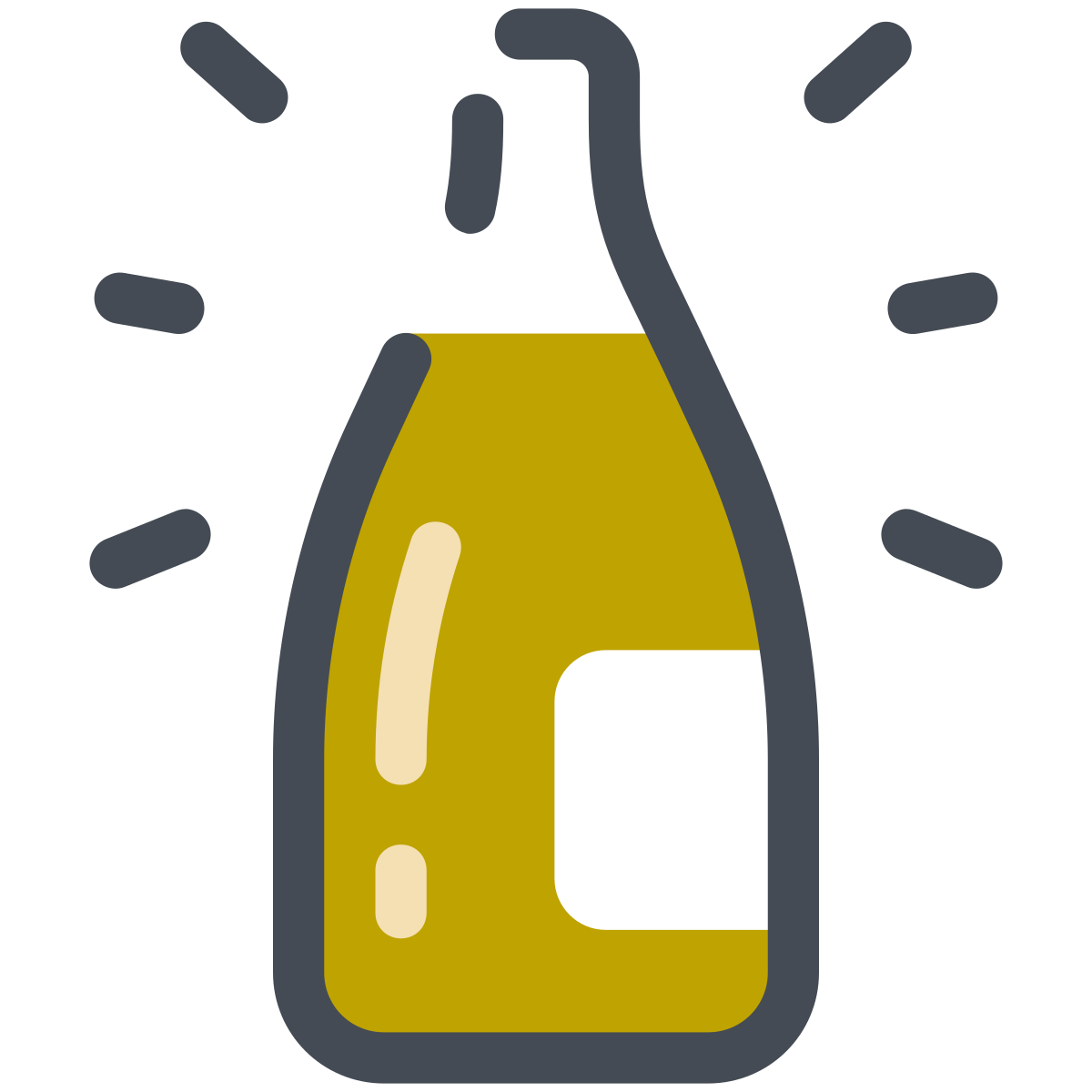 pastel color style champagne bottle  v2 icon
