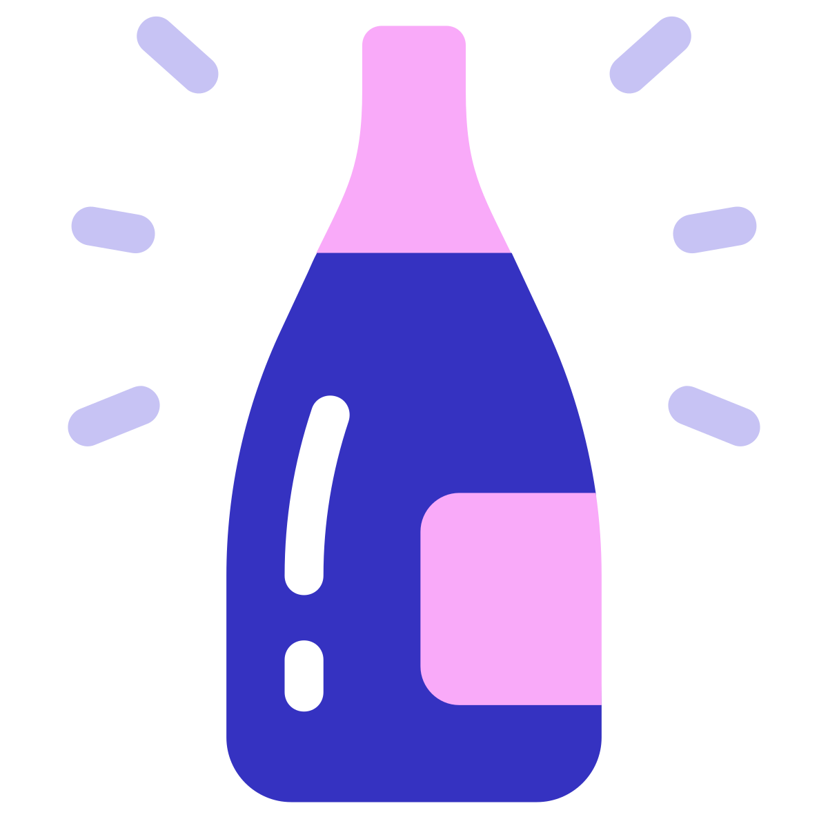 pastel color style champagne bottle  v3 icon