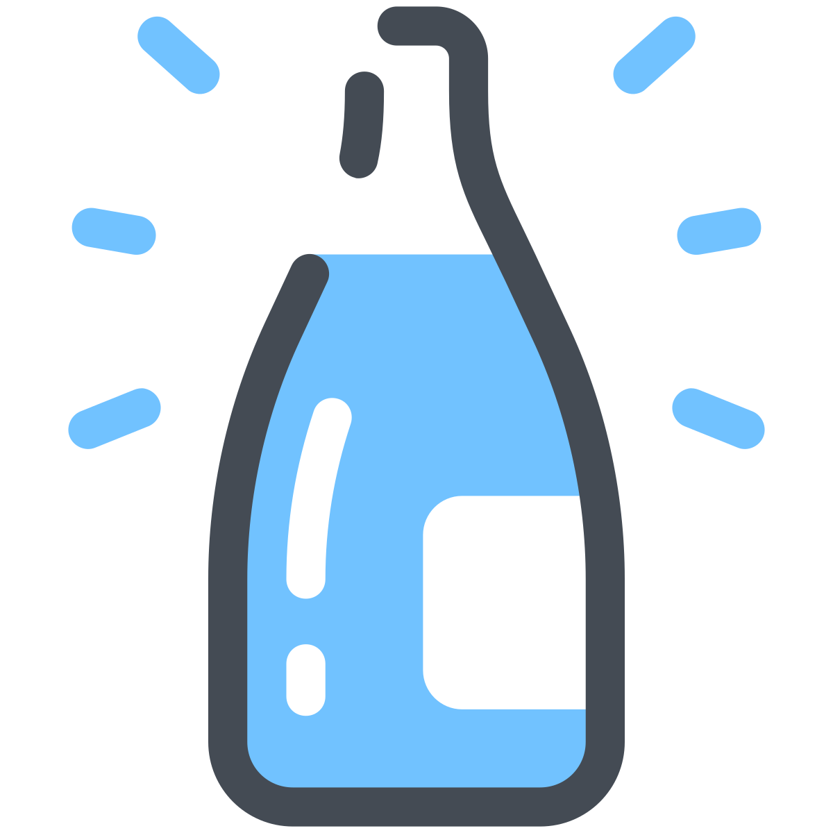 pastel color style champagne bottle icon