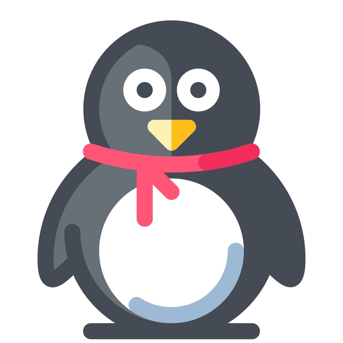 pastel color style 圣诞企鹅 icon