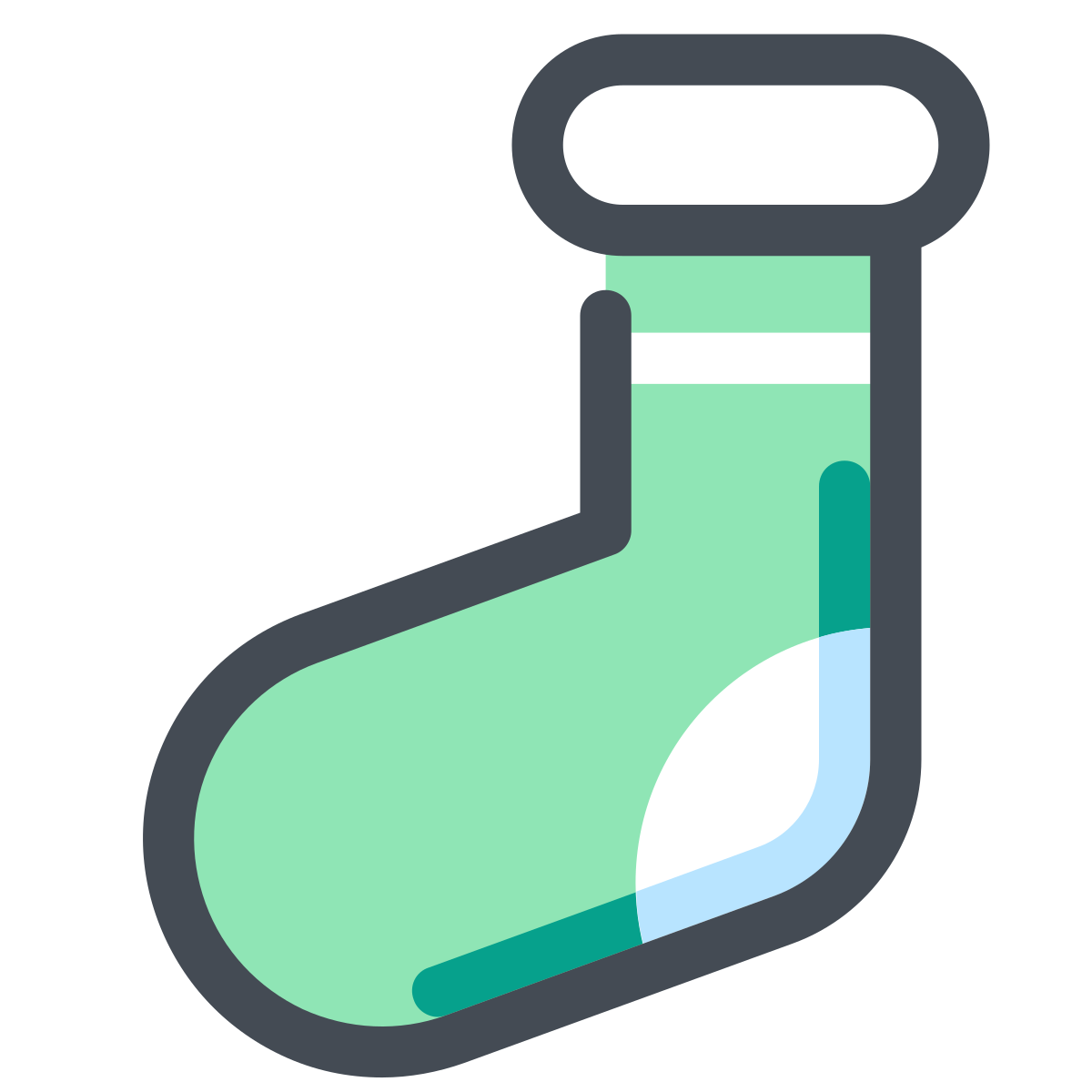pastel color style christmas stocking icon