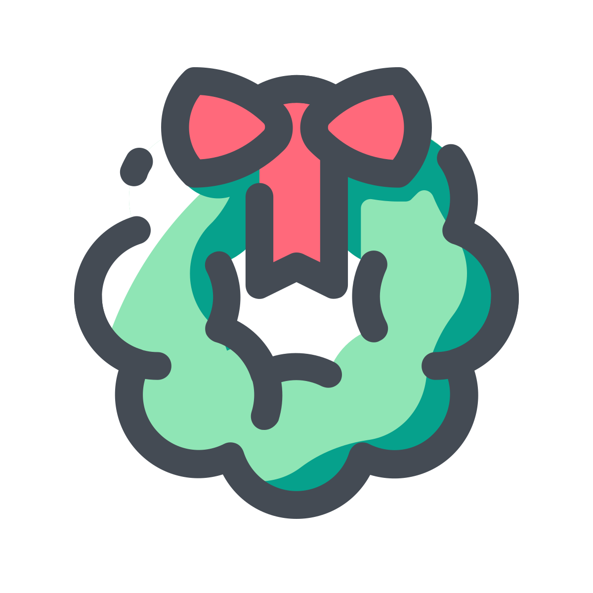 pastel color style christmas wreath icon