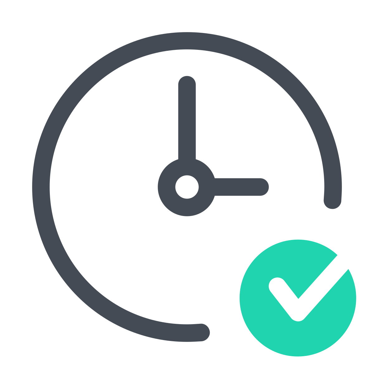 pastel color style clock checked icon