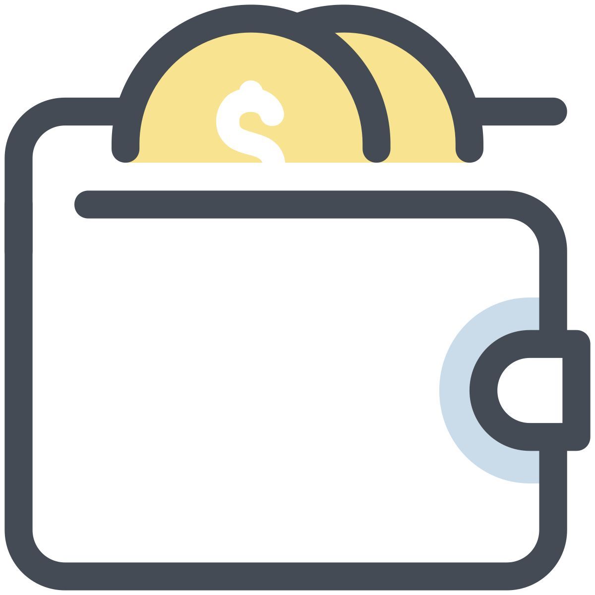 pastel color style coin wallet icon