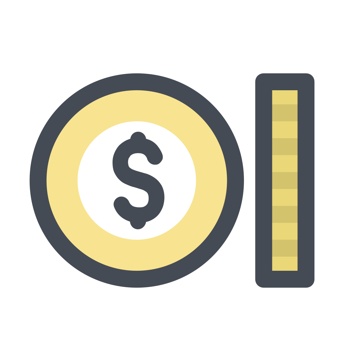 pastel color style coins icon