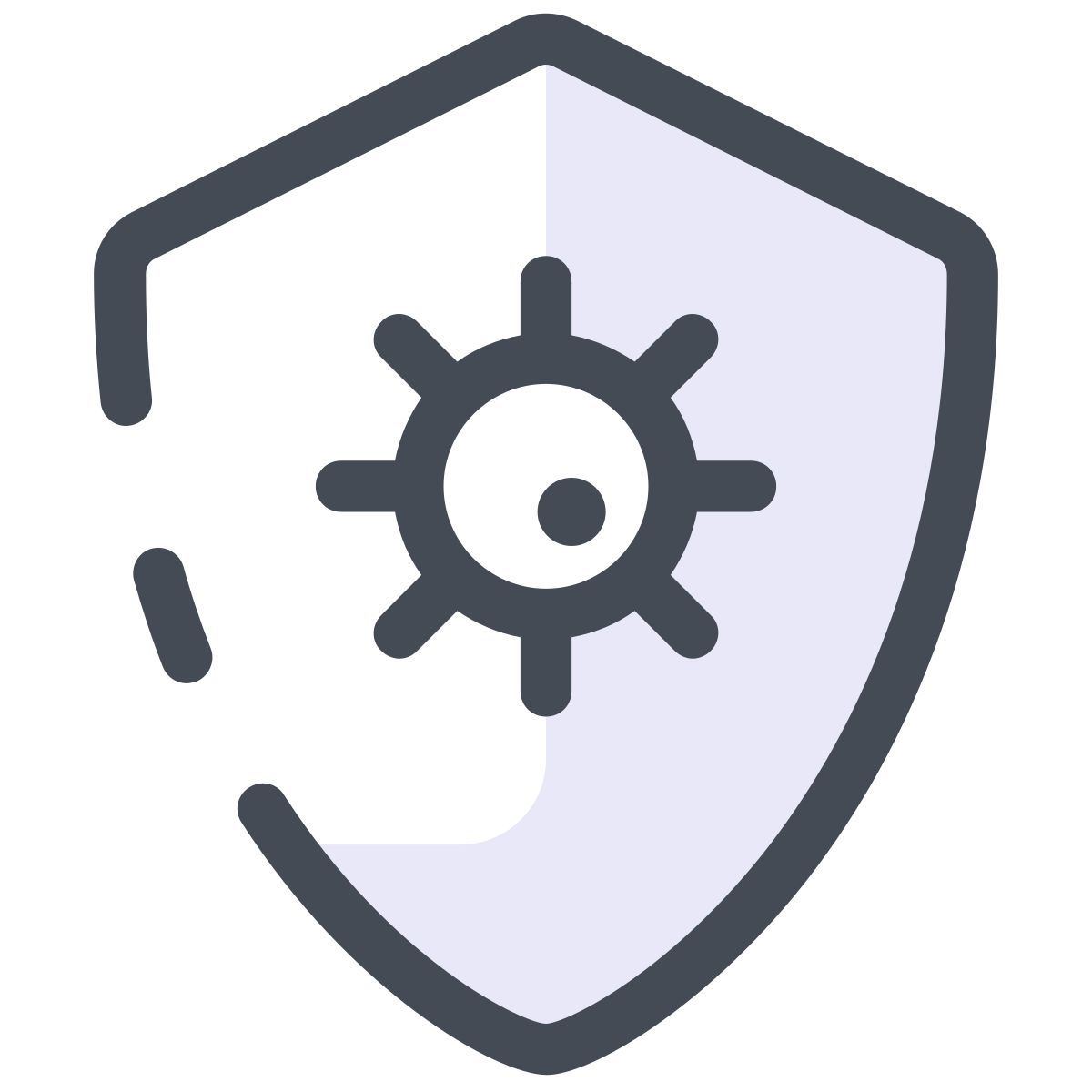 pastel color style coronavirus shield icon