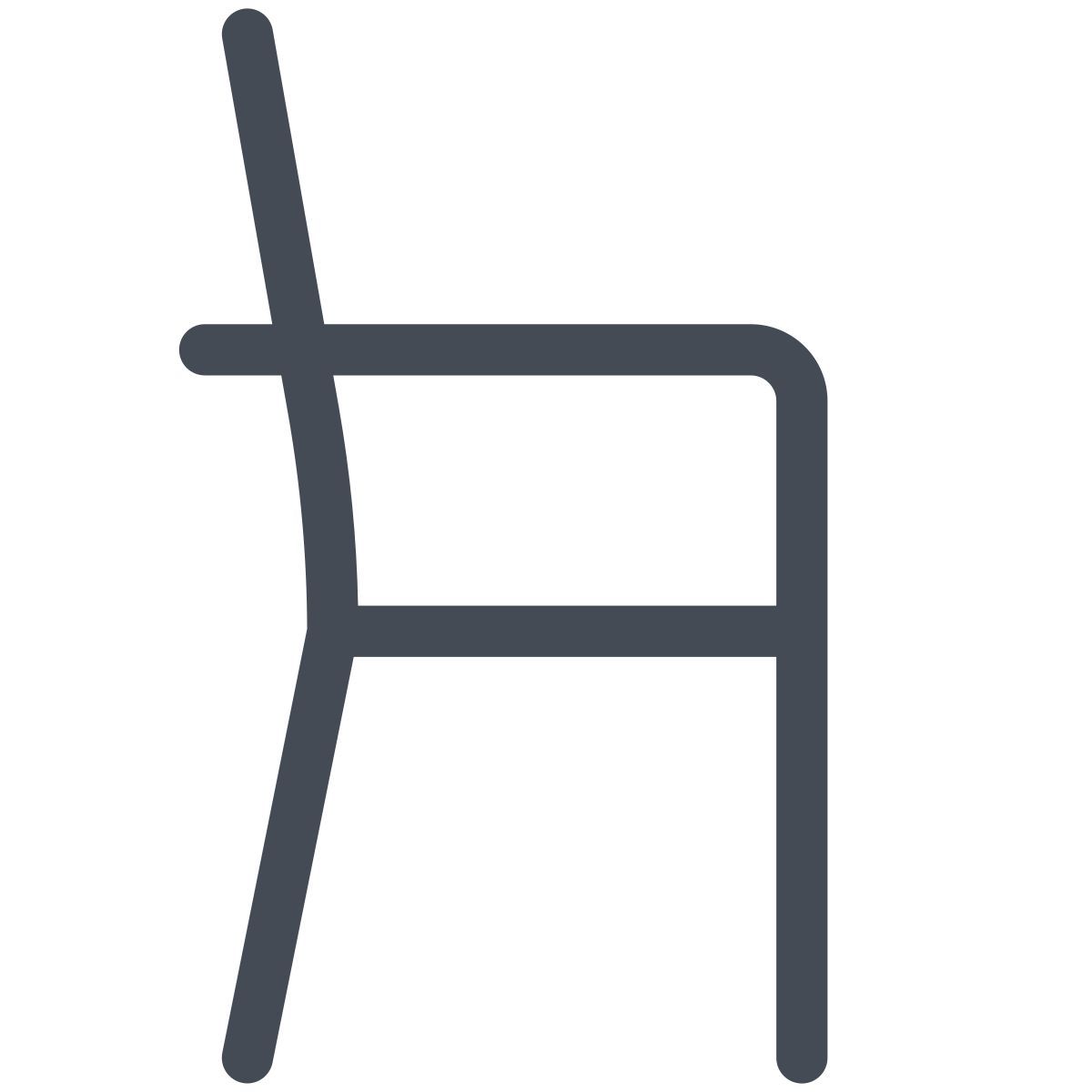 pastel color style vista lateral de la silla de comedor icon