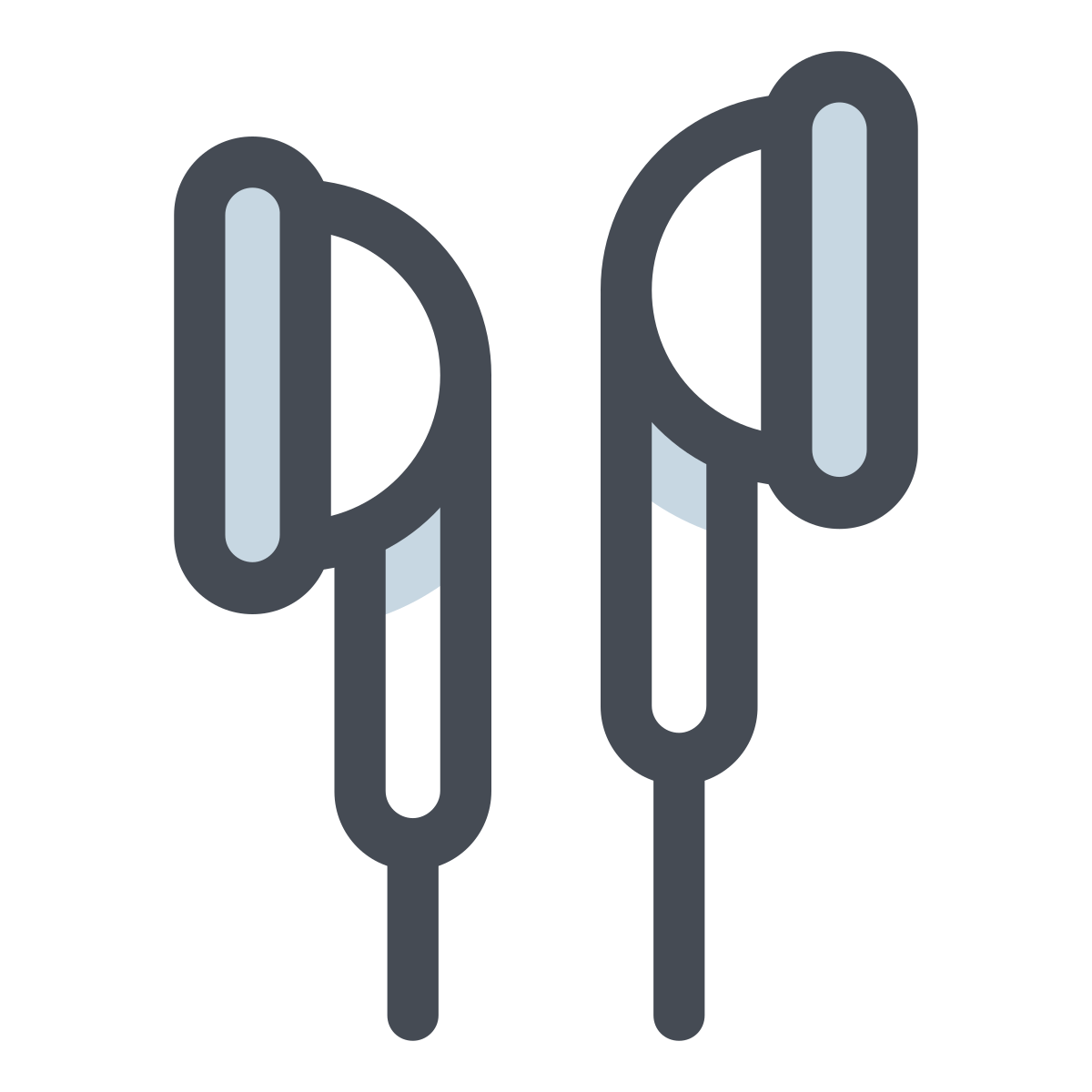 pastel color style earbud headphones icon