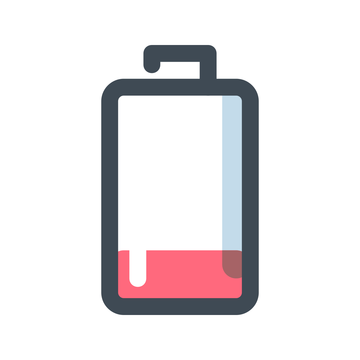 pastel color style empty battery icon