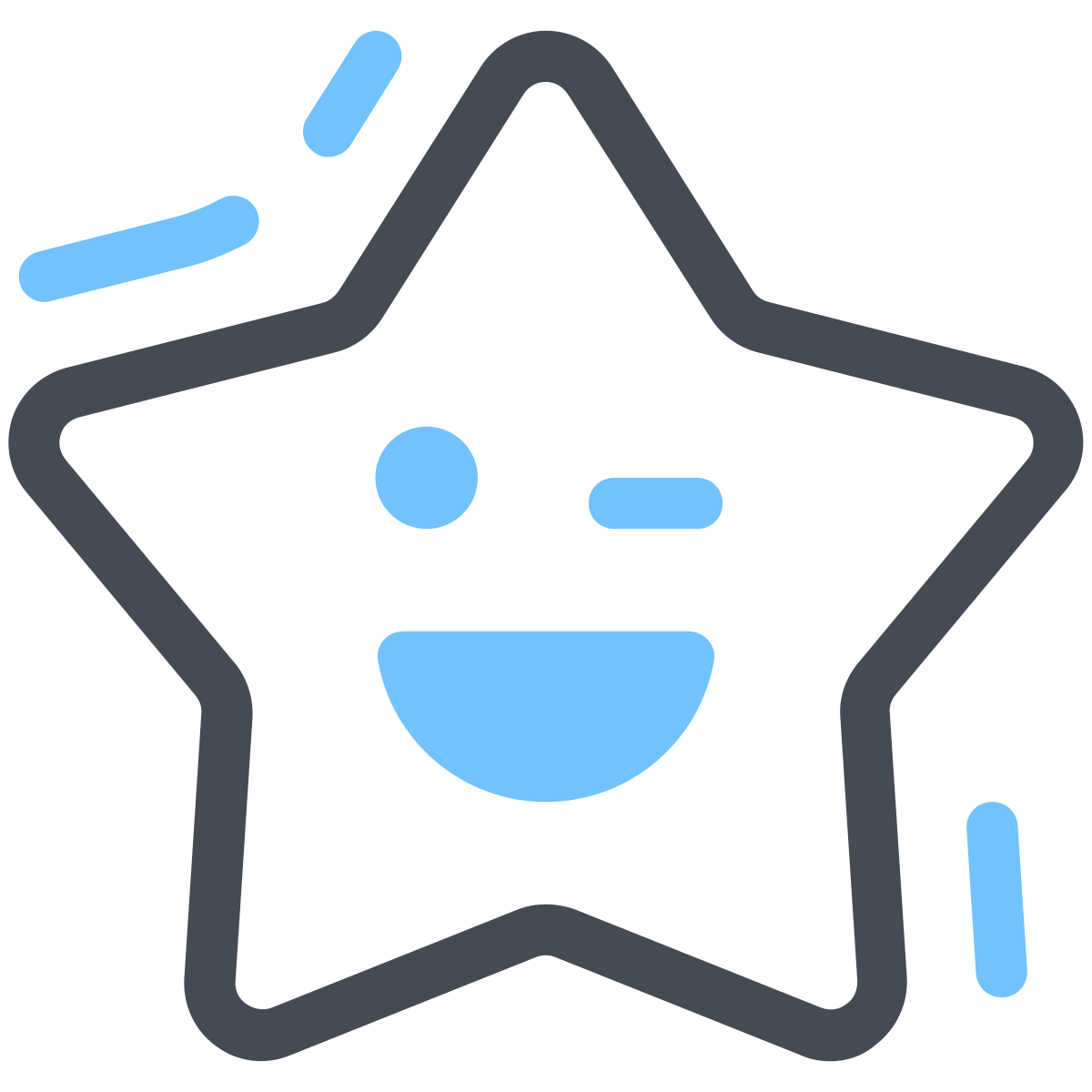 pastel color style falling star icon