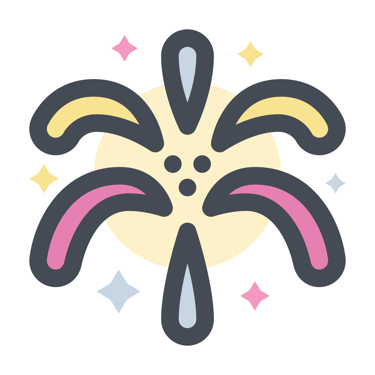 pastel color style firework explosion icon