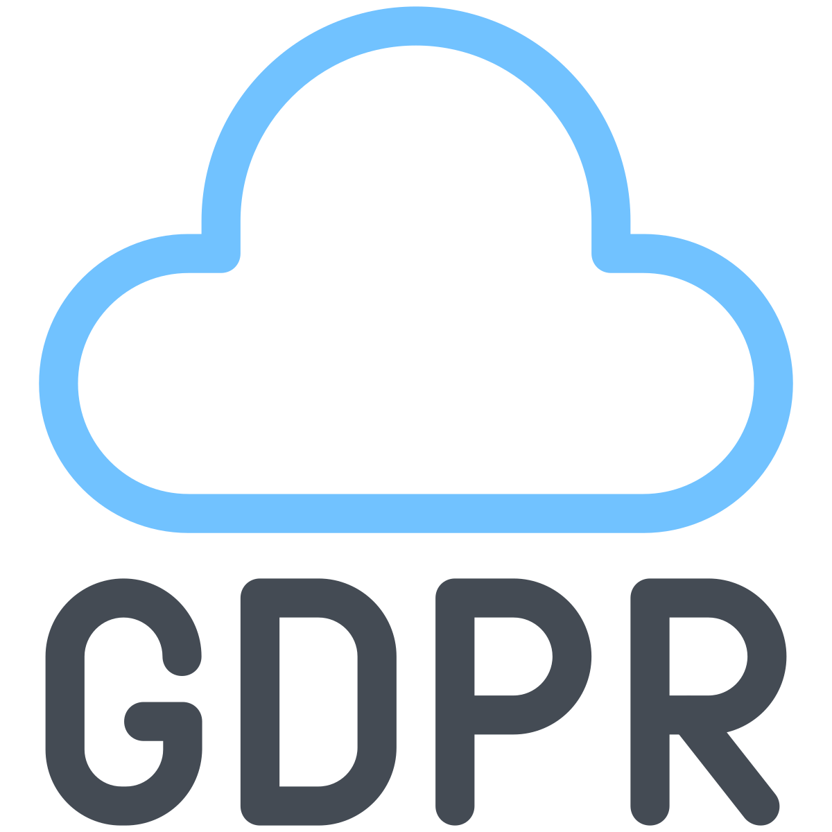pastel color style gdpr cloud icon