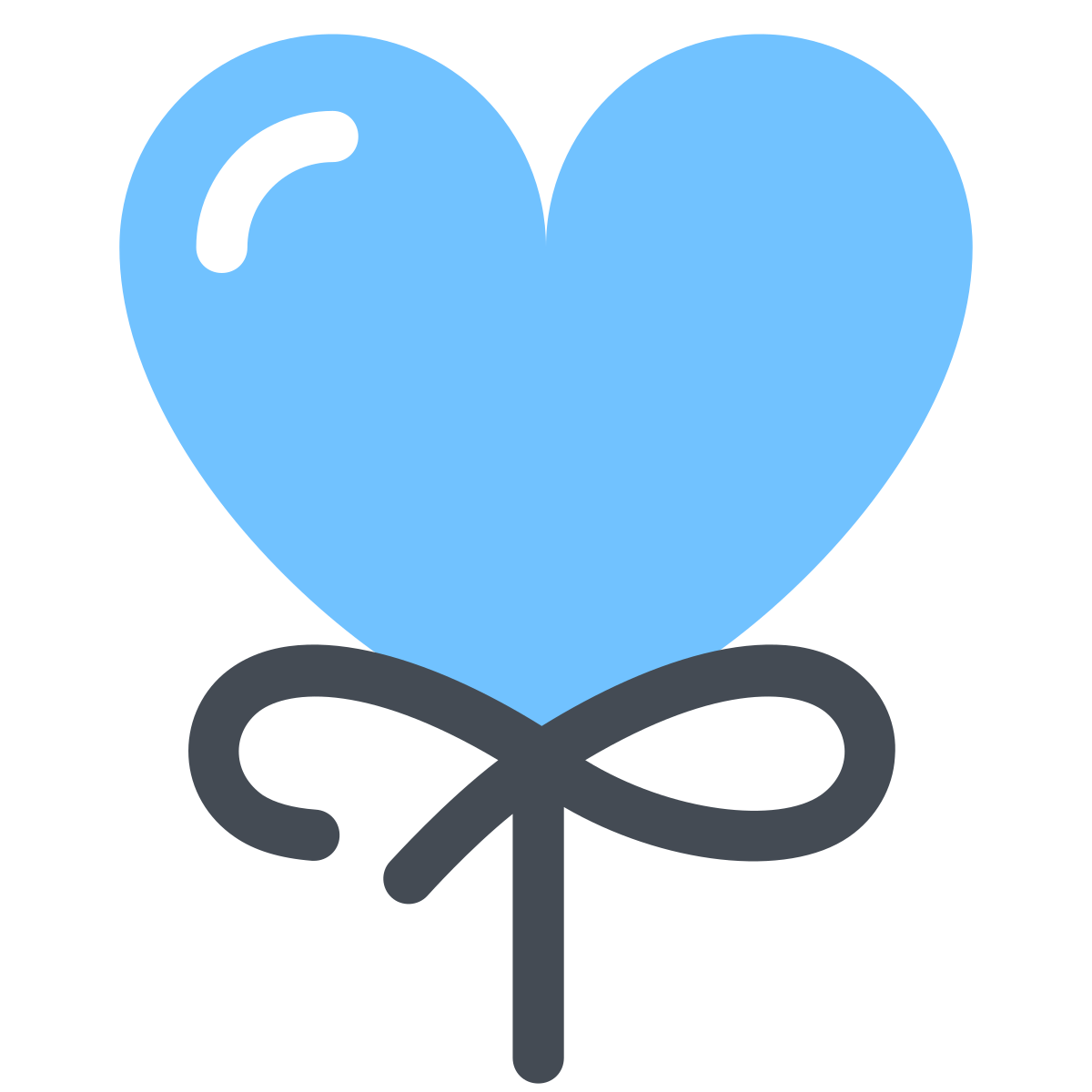 pastel color style heart balloon icon