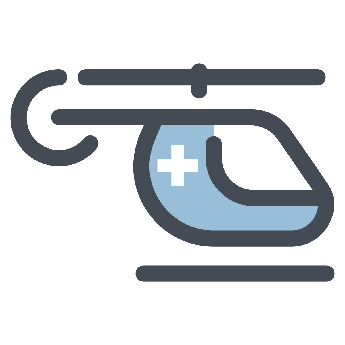 pastel color style hospital helicopter icon