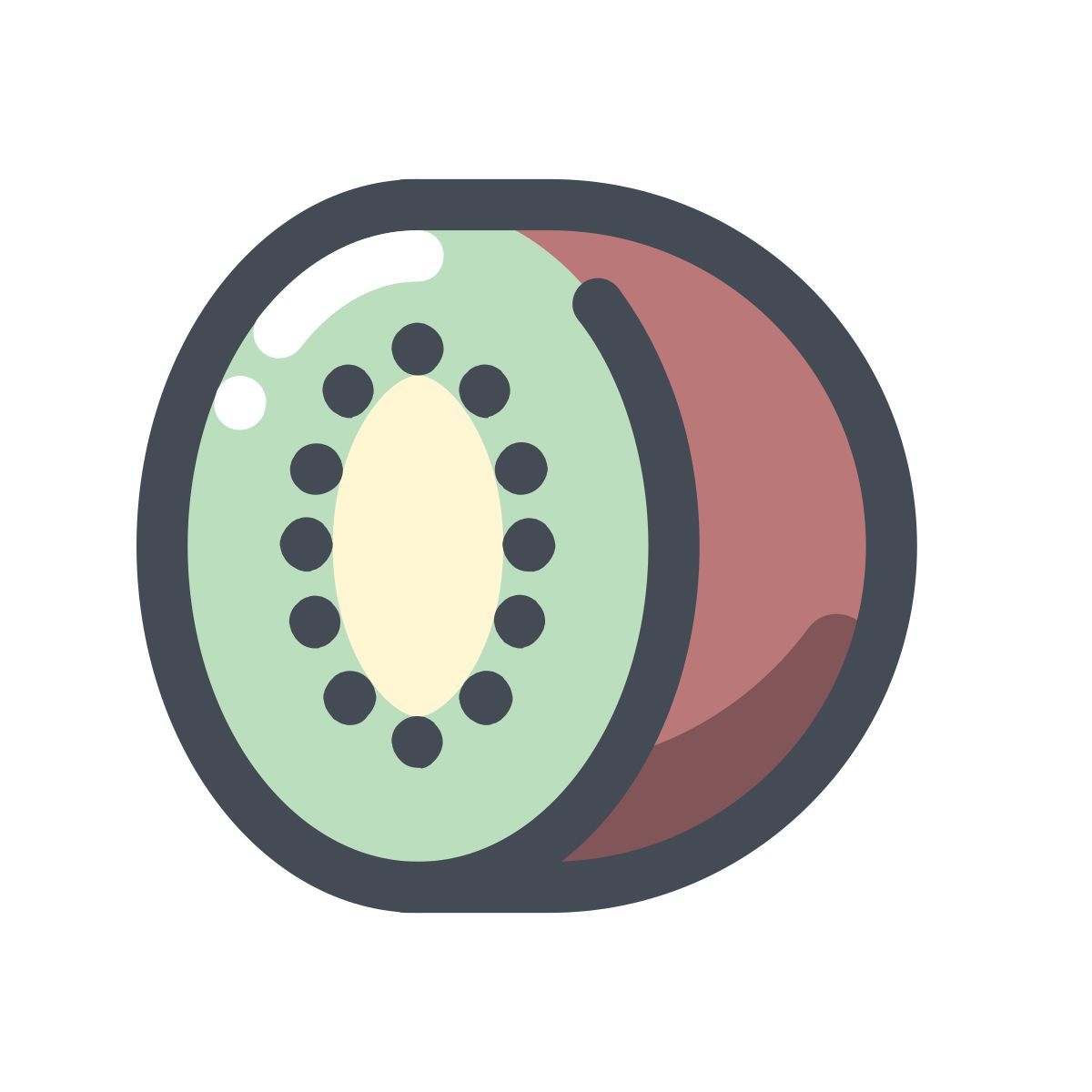 pastel color style kiwi icon