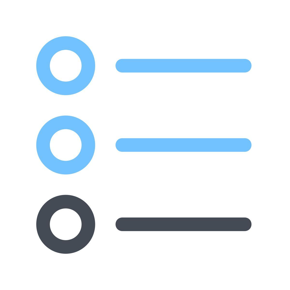 pastel color style list icon