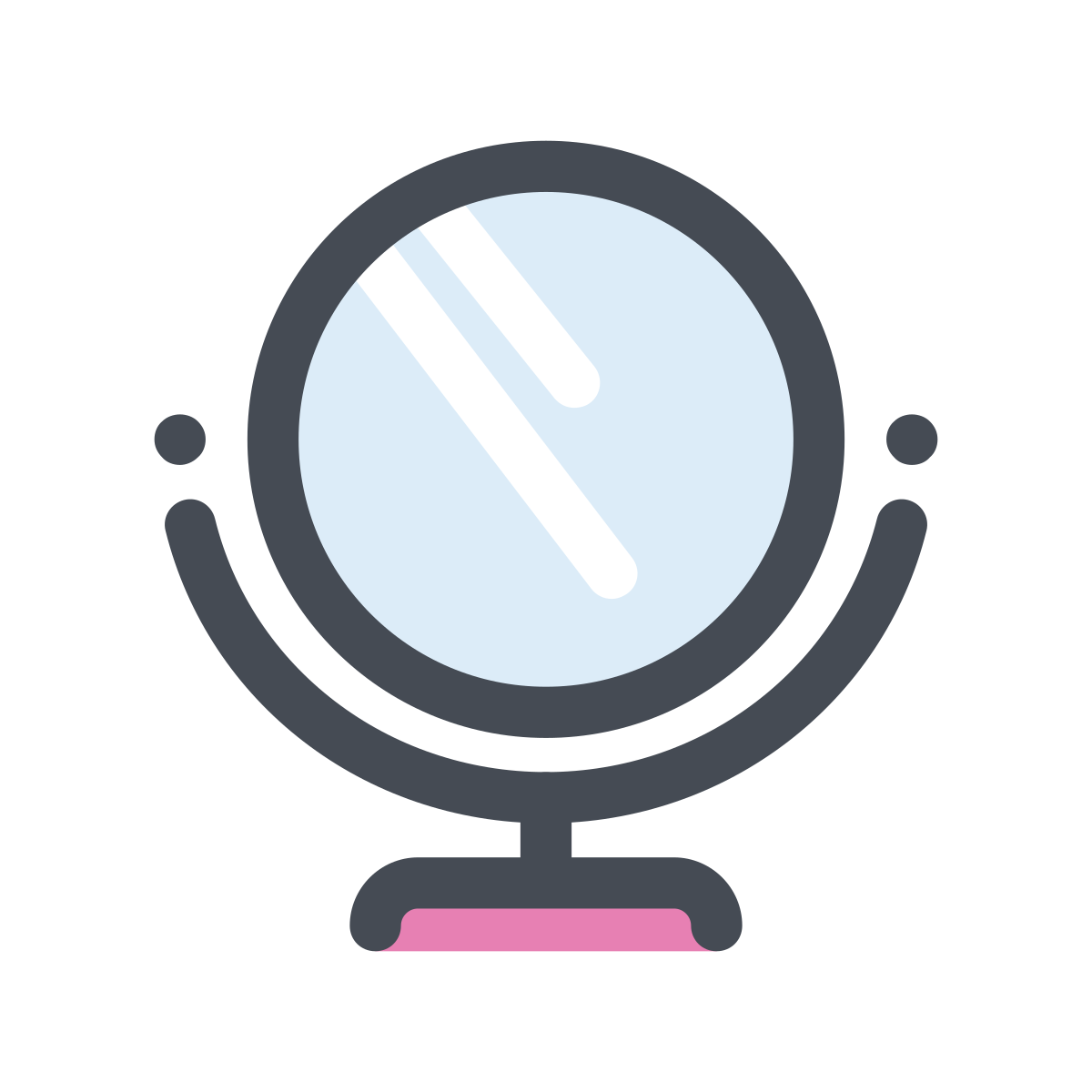 pastel color style mirror icon