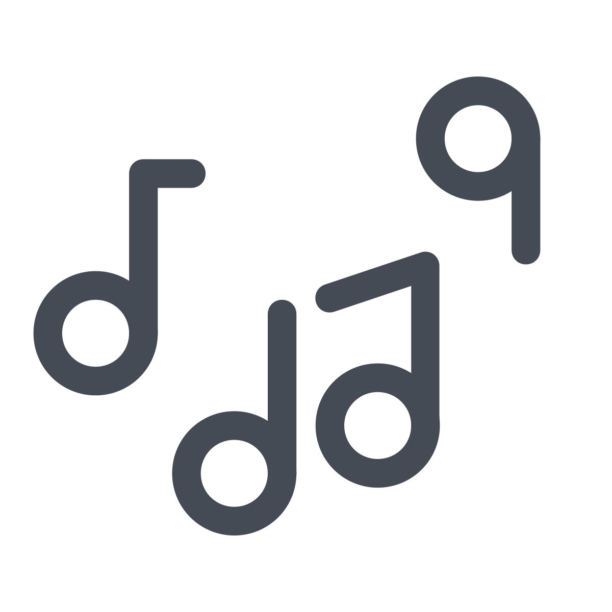 pastel color style musical notes icon