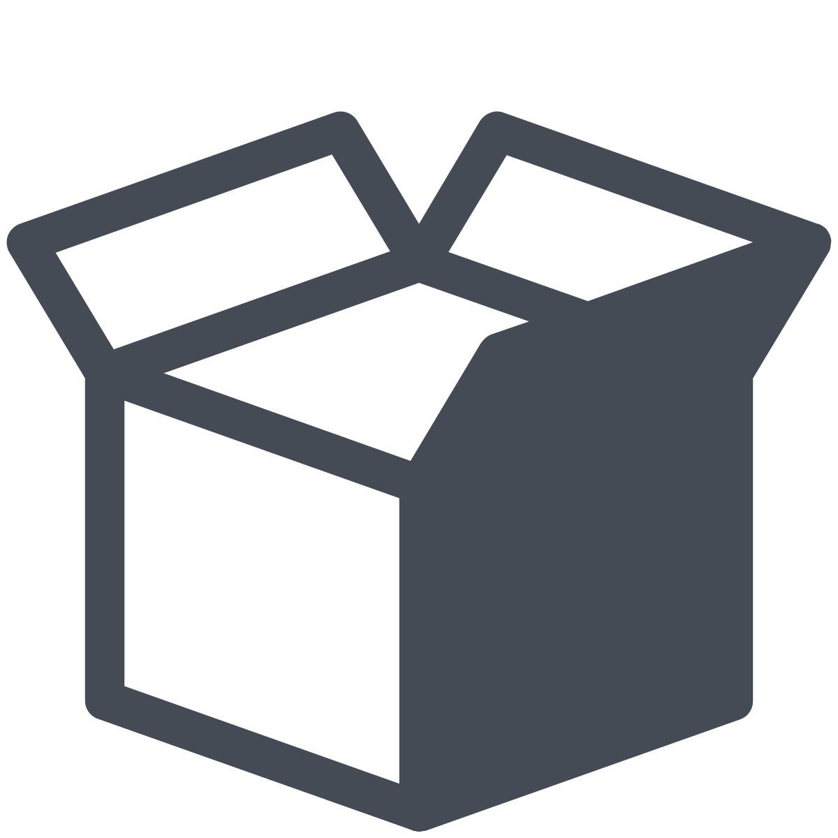 pastel color style open box icon