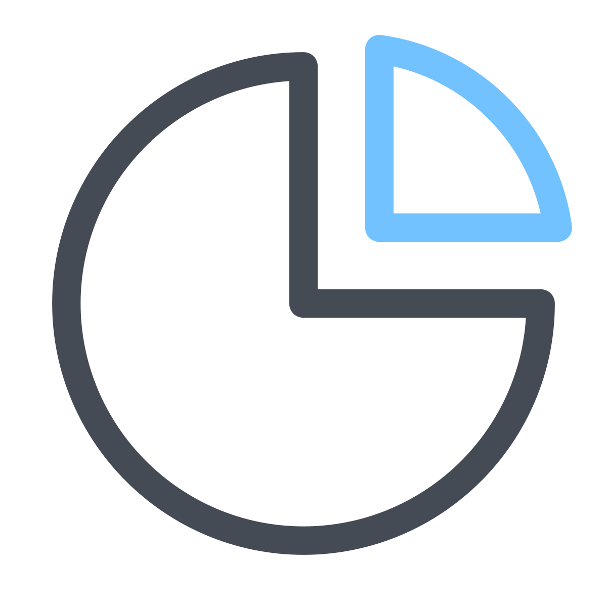 pastel color style pie chart icon