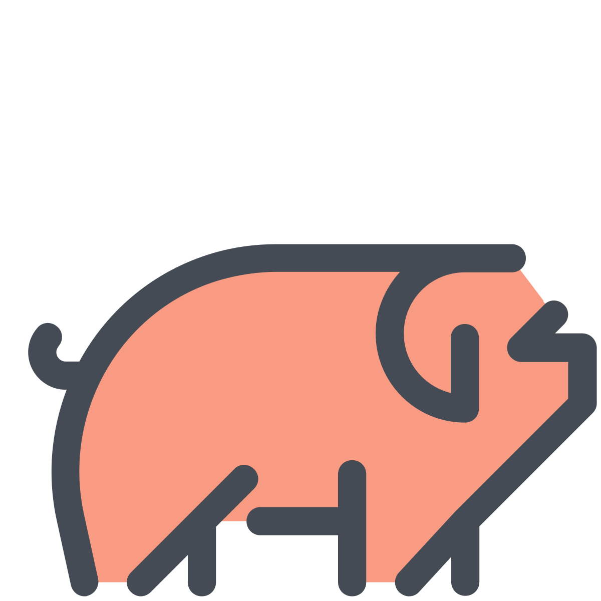 pastel color style pig icon