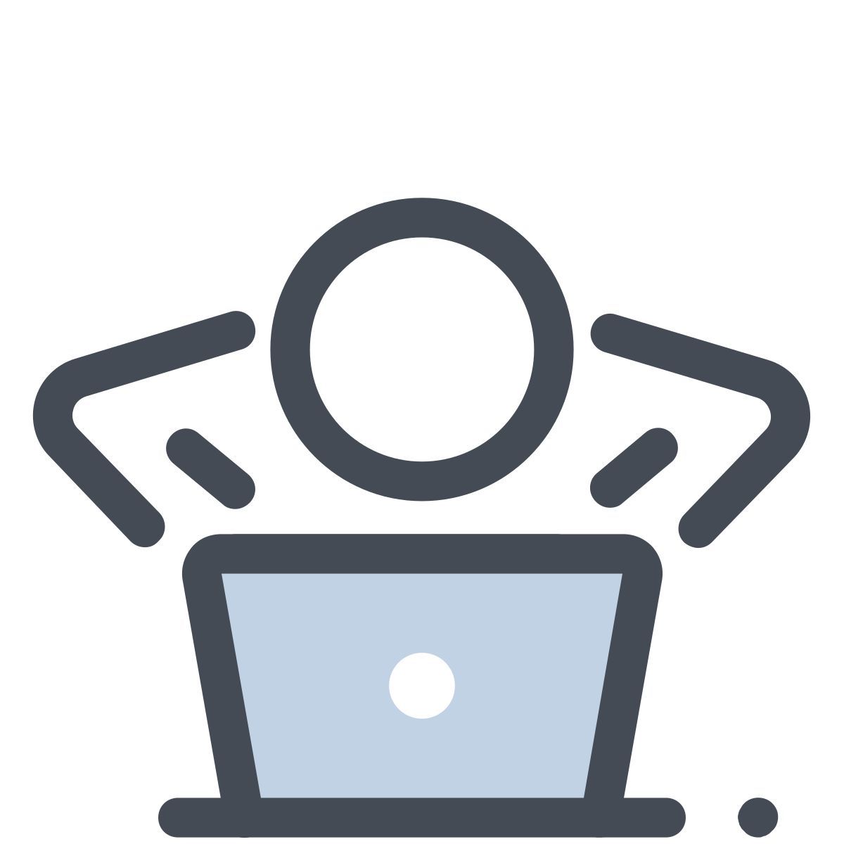 pastel color style entspanntes arbeiten mit einem laptop icon