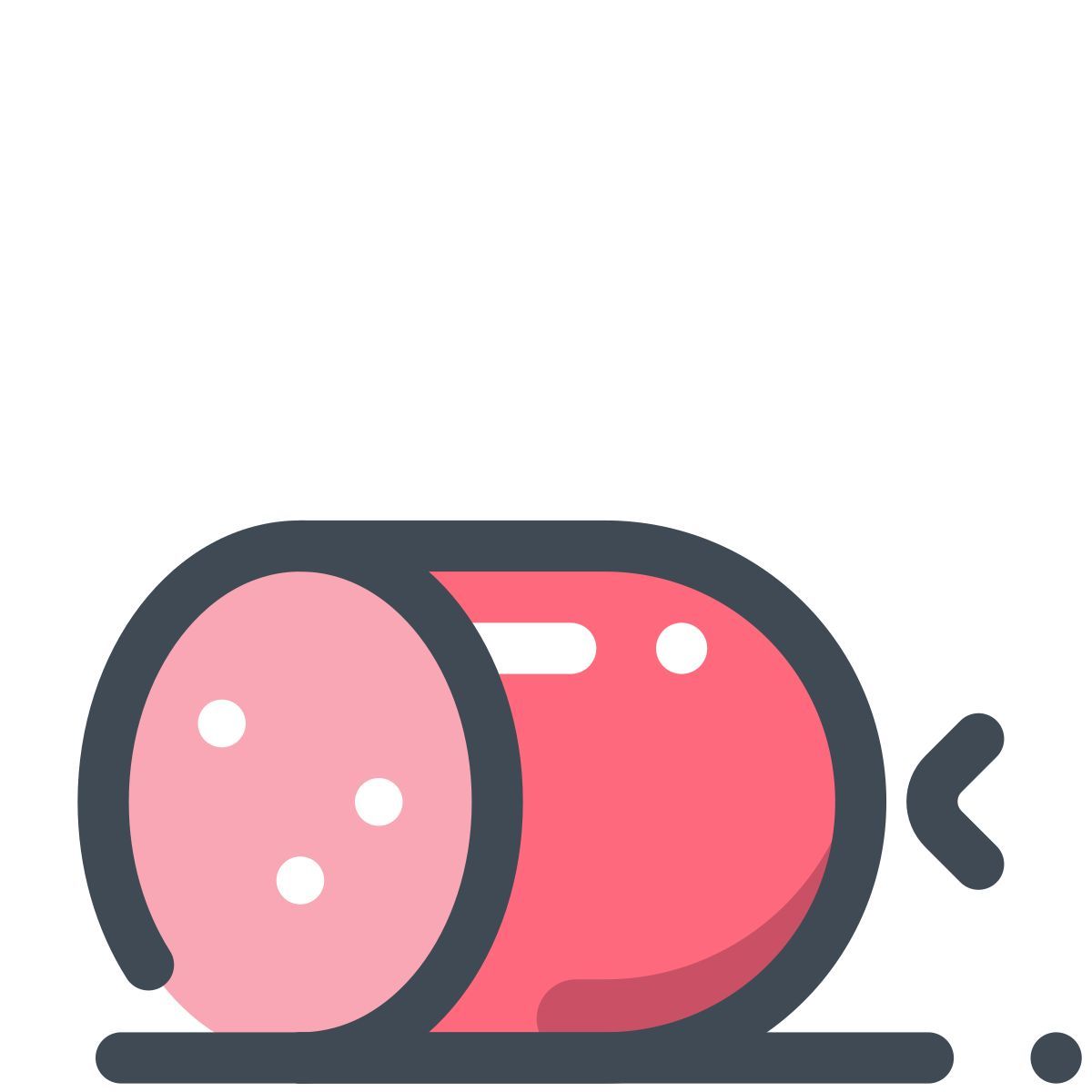 pastel color style salami meat icon