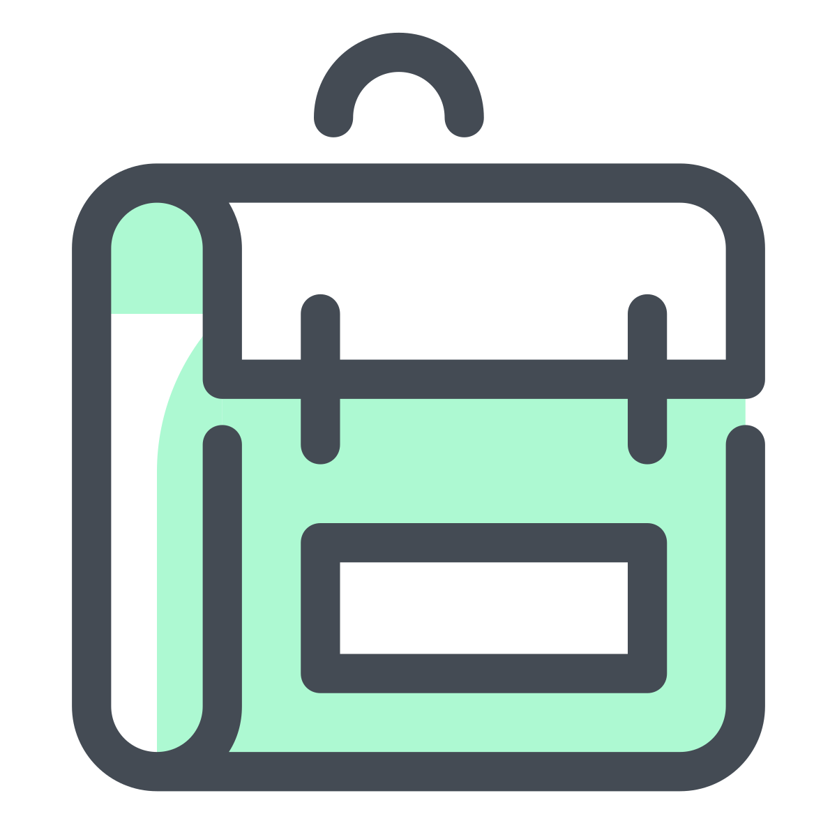 pastel color style school backpack icon